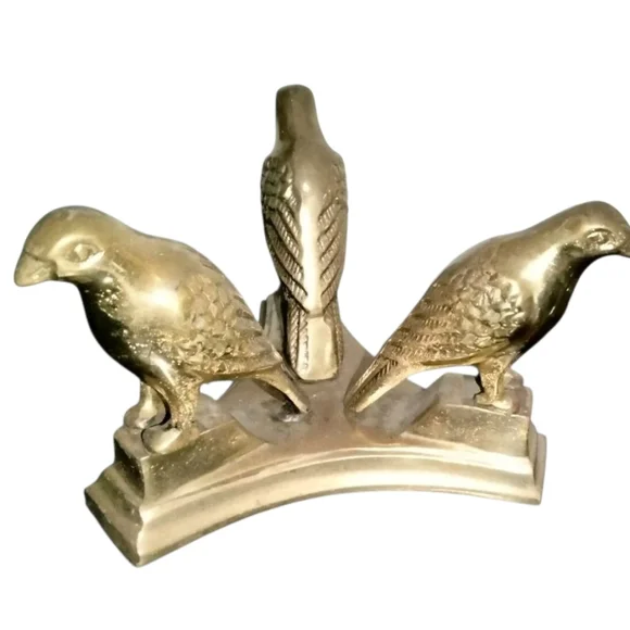 Vintage Brass Bird Base with Glass Orb Sphere- Crystal Moon Ball - Picture 2 of 10